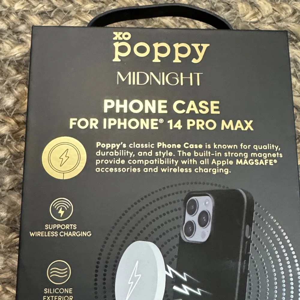 NIB🖤xo Poppy 🖤 Midnight Black iPhone 14 Pro Max Case